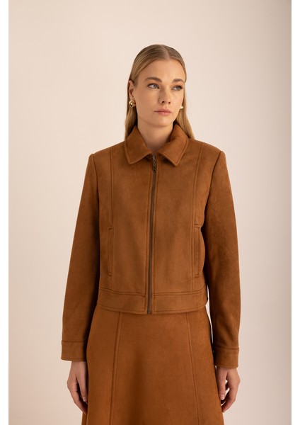 Fermuarlı Süet Kutu Ceket indirimleri