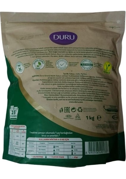 Doğal Granül Matik Sabun Klasik 1000 gr fiyatları