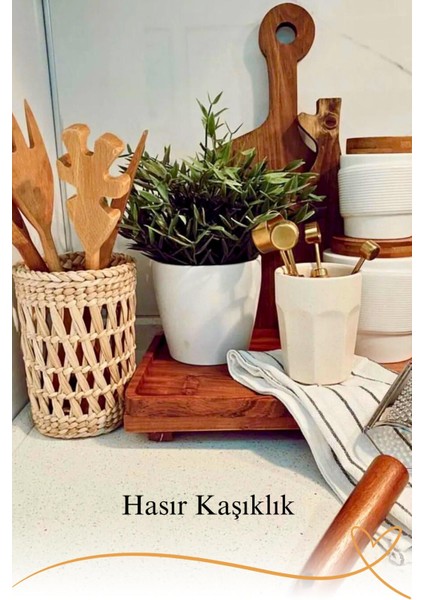 Tezgah Üstü Hasır Kaşıklık Düzenleyici/dekoratif Hasır Sepet/çok Amaçlı Sepet fiyatları