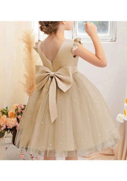 Kız Çocuk Taba Incili Elbise Mezuniyet Doğum Günü Özel Gün Abiye Elbise modelleri