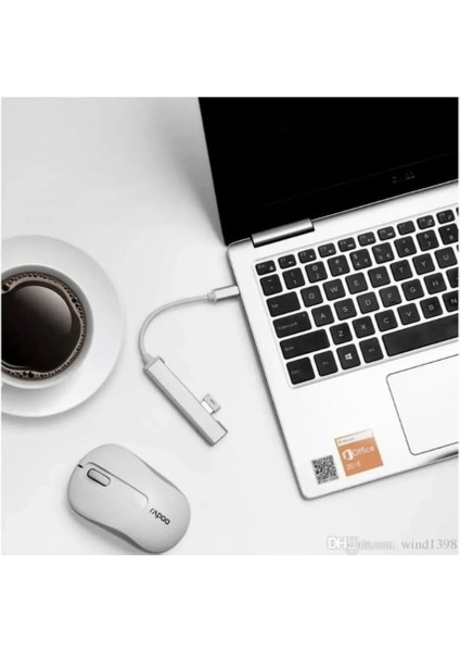 Type C USB Çoklayıcı 3.0 Type-C Çoğaltıcı 1to4 Type-C USB Hub Akım Korumalı ve Kılıflı