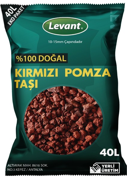 Kırmızı Pomza Taşı 40 L 10-15 mm
