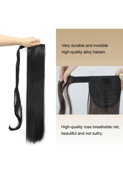 Siyah At Kuyruğu Saç Düz Postiş 60 cm Isıya Dayanıklı modelleri
