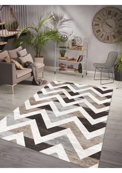 Dijital Baskılı Yıkanabilir Kaymaz Taban Salon ve Oturma Odası Halısı 6114H