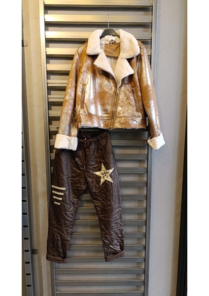 Ithal Camel Mont(YAKASI ve İÇİ KÜRKLÜ)