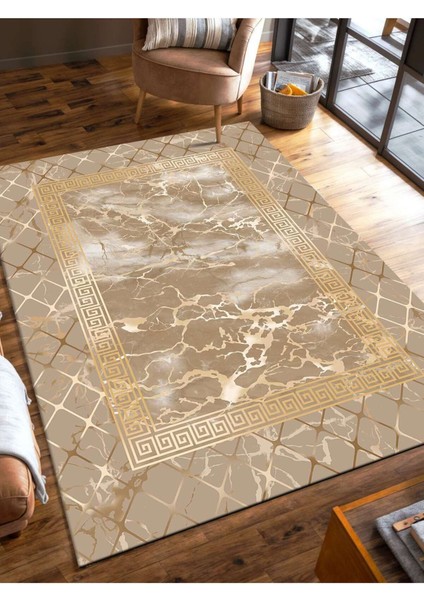 Dijital Baskılı Yıkanabilir Kaymaz Taban Salon ve Oturma Odası Halısı 3051H