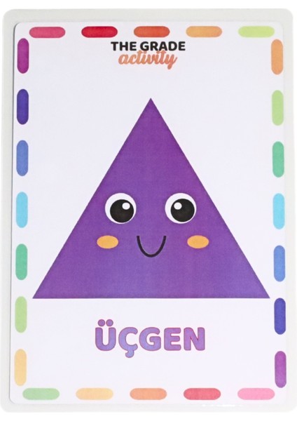The Grade 1 Yaş - 4 Yaş Şekiller Kartları Eğlenceli ve Eğitici Set (12 Sayfa-A5 Boyutunda)