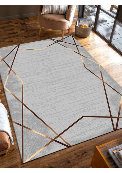 Dijital Baskılı Yıkanabilir Kaymaz Taban Salon ve Oturma Odası Halısı 4002H