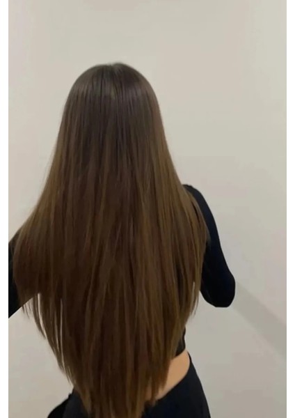Koyu Kahverengi Düz Saç 60 cm 140GR Isıya Dayanıklı Yarımay