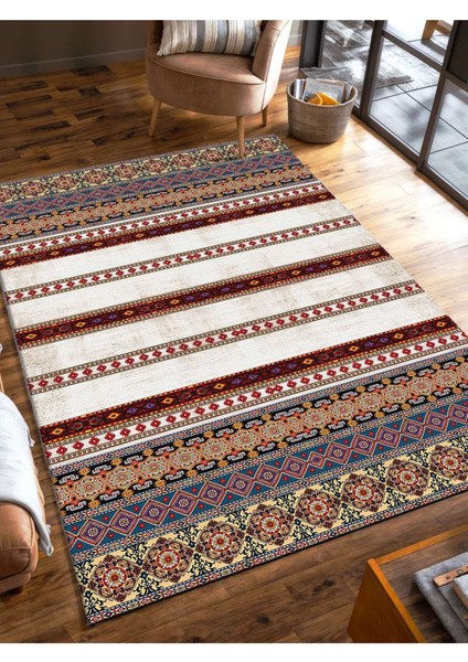 Dijital Baskılı Yıkanabilir Kaymaz Taban Salon ve Oturma Odası Halısı 6017H