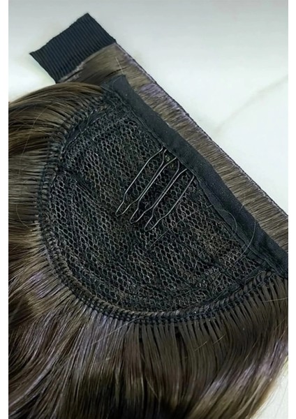 Kestane Kahverengi At Kuyruğu Saç Dalgalı Cıtçıtlı Takma Postiş Saç 60 cm Isıya Dayanıklı fırsatları