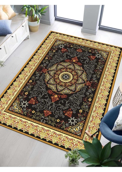 Dijital Baskılı Yıkanabilir Kaymaz Taban Salon ve Oturma Odası Halısı 0374H
