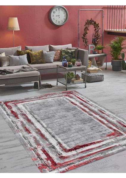 Dijital Baskılı Yıkanabilir Kaymaz Taban Salon ve Oturma Odası Halısı 6098H