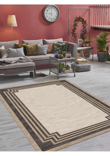 Dijital Baskılı Yıkanabilir Kaymaz Taban Salon ve Oturma Odası Halısı 6100H