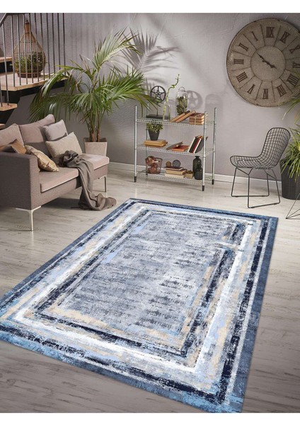 Dijital Baskılı Yıkanabilir Kaymaz Taban Salon ve Oturma Odası Halısı 6098H