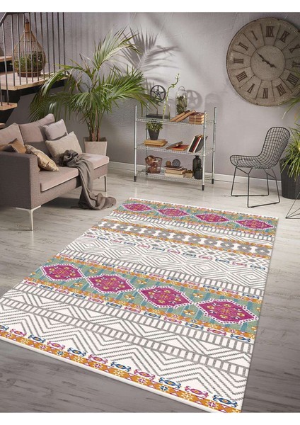 Dijital Baskılı Yıkanabilir Kaymaz Taban Salon ve Oturma Odası Halısı 6122H