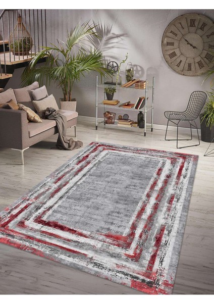 Dijital Baskılı Yıkanabilir Kaymaz Taban Salon ve Oturma Odası Halısı 6098H