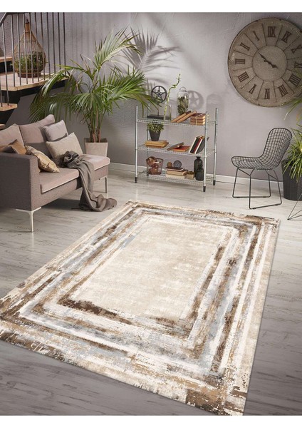 Dijital Baskılı Yıkanabilir Kaymaz Taban Salon ve Oturma Odası Halısı 6099H