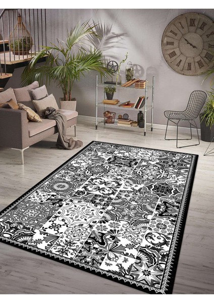Dijital Baskılı Yıkanabilir Kaymaz Taban Salon ve Oturma Odası Halısı 6127H