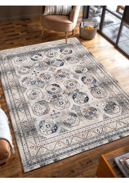 Dijital Baskılı Yıkanabilir Kaymaz Taban Salon ve Oturma Odası Halısı 6016H