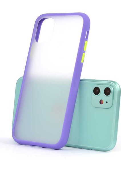 iPhone 11 Kılıf Mat Yüzey Renkli Kenar Silikon