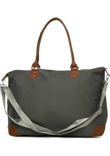 Gri Baby Bag Baskılı Garnili Anne Bebek Çantası