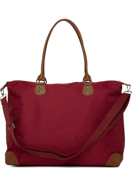 Bordo Baby Bag Baskılı Garnili Anne Bebek Çantası