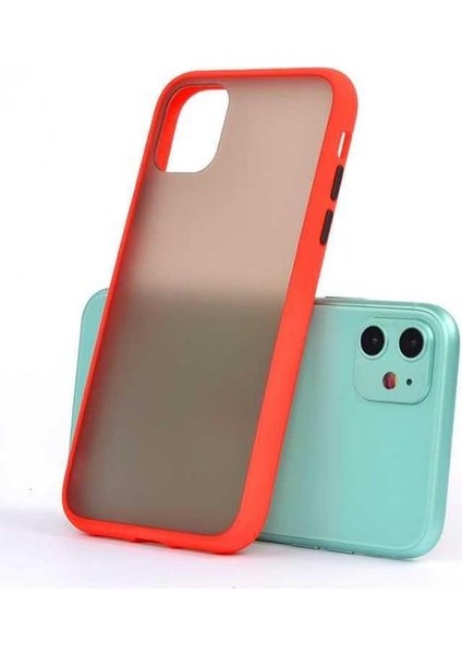iPhone 11 Kılıf Mat Yüzey Renkli Kenar Silikon