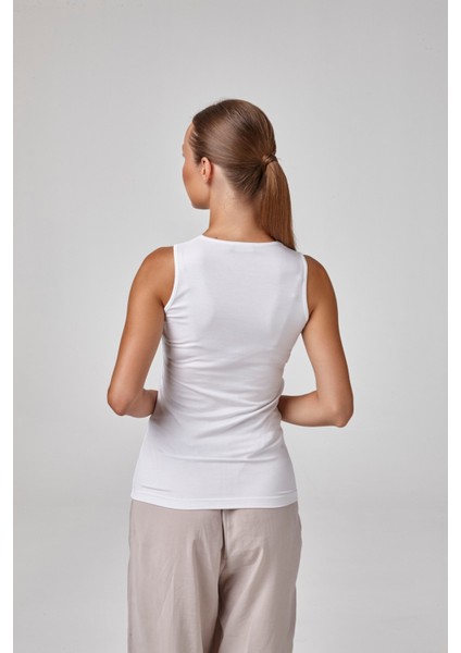 Kadın Askılı Beşgen Yaka Body T-Shirt Fit Kalıp fiyatları