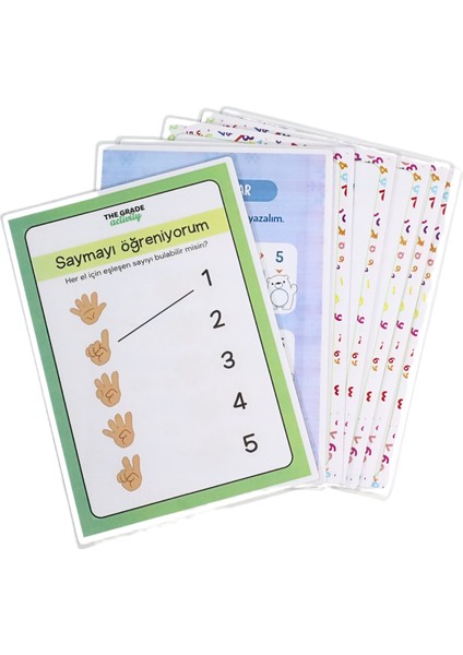 The Grade 2-6 Yaş Yaz-Sil.sayıları Öğrenme Seti.eğitici Set.aktivite seti.14 Sayfa-A4 Boyut