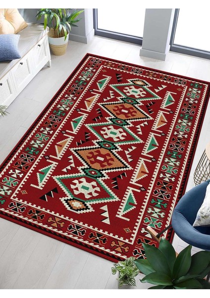 Dijital Baskılı Yıkanabilir Kaymaz Taban Salon ve Oturma Odası Halısı 0024H