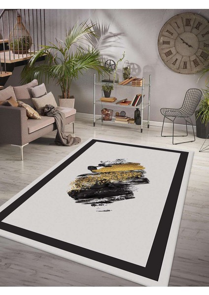 Dijital Baskılı Yıkanabilir Kaymaz Taban Salon ve Oturma Odası Halısı 6112H
