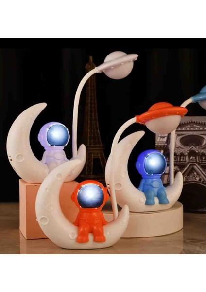 Yaratıcı Ay Astronot Gece Lambası, LED Küçük Masa Yatak Odası Için Lamba Dekorasyon, Noel Hediyesi fırsatları