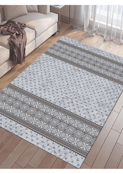 Dijital Baskılı Yıkanabilir Kaymaz Taban Salon ve Oturma Odası Halısı 0049H