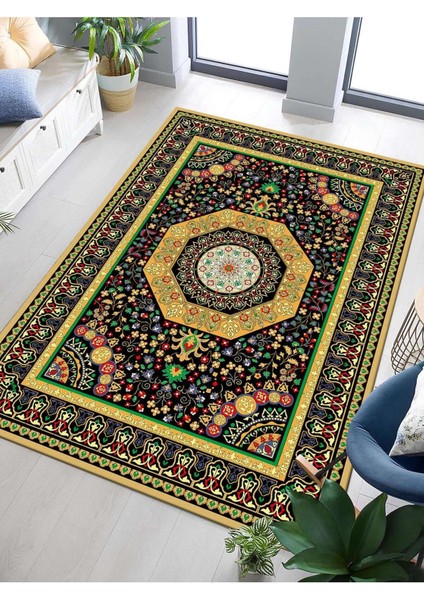 Dijital Baskılı Yıkanabilir Kaymaz Taban Salon ve Oturma Odası Halısı 0382H