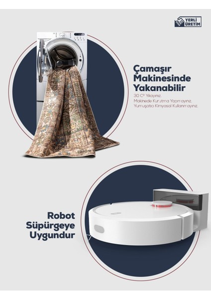 Dijital Baskılı Yıkanabilir Kaymaz Taban Salon ve Oturma Odası Halısı 0897H