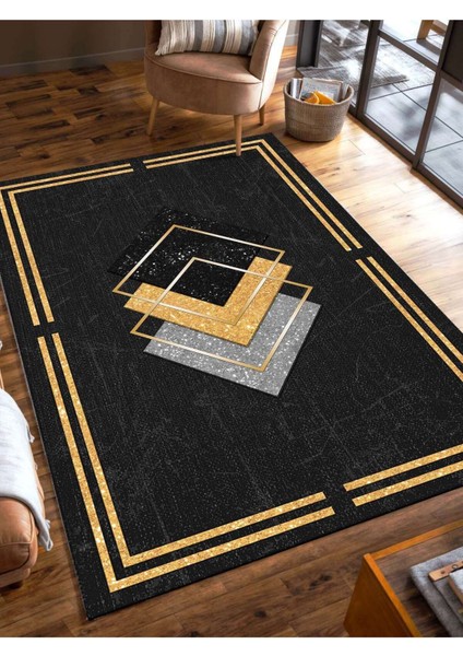 Dijital Baskılı Yıkanabilir Kaymaz Taban Salon ve Oturma Odası Halısı 2078H