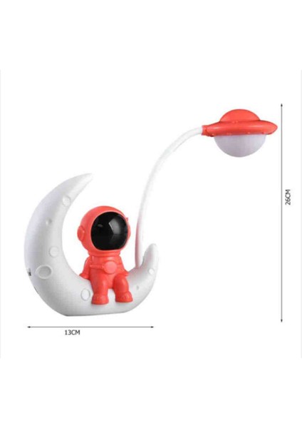 Yaratıcı Ay Astronot Gece Lambası, LED Küçük Masa Yatak Odası Için Lamba Dekorasyon, Noel Hediyesi