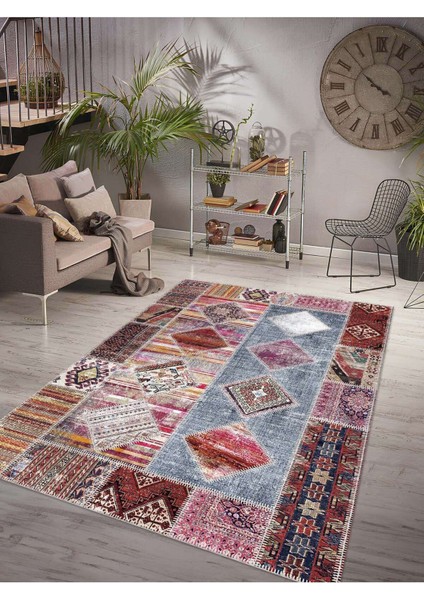 Dijital Baskılı Yıkanabilir Kaymaz Taban Salon ve Oturma Odası Halısı 1126H