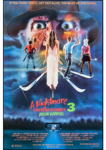 A Nightmare On Elm Street 3 Dream Warriors (1987) ( Folyo ) - Afiş - POSTER-1109 ( 35 cm x 50 cm )
