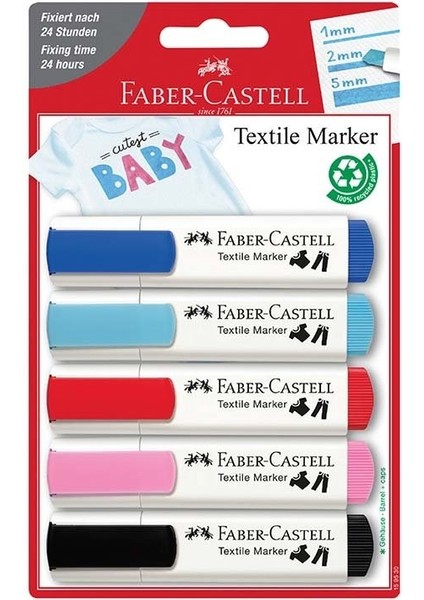 Tekstil Markörü Pastel Renk 5’li