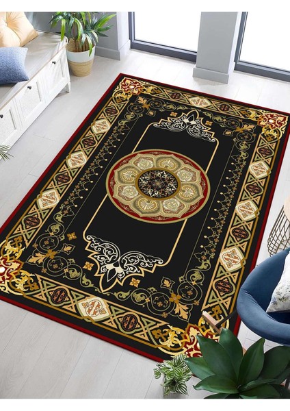 Dijital Baskılı Yıkanabilir Kaymaz Taban Salon ve Oturma Odası Halısı 0377H