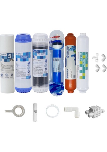 Purefer Açık Kasa Çift Karbonlu Sertifikalı 6 lı Filmtec Dupon Mebran Mineralli