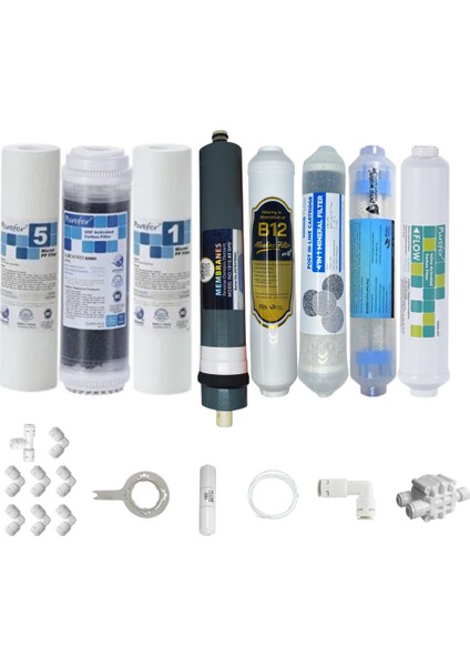 Purefer Açık Kasa Çift Sedimentli Sertifikal 8li Platinium Mebran Şeffaf 4lü Mineral+B12 Alkali+Detox