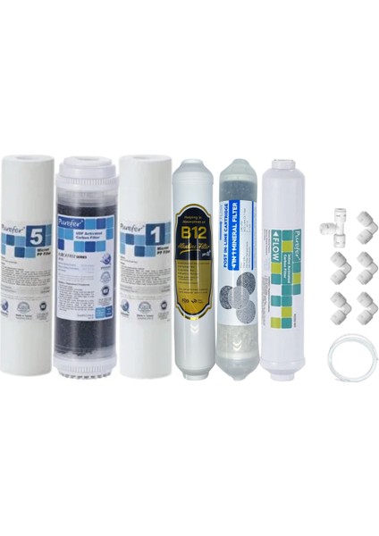 Purefer Açık Kasa Çift Sedimentli Sertifikalı 6 lı Mebransız Şeffaf 4lü Mineral+B12 Alkali