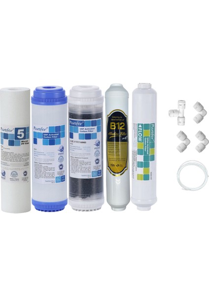 Purefer Açık Kasa Çift Karbonlu Sertifikalı 5li Mebransız B12 Alkalili