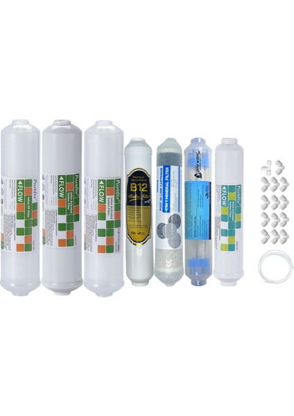 Purefer Kapalı Kasa Su Arıtma Cihaz Sertifikalı 7li Mebransız B12 Alkali Şeffaf 4lü Mineralli+Detox