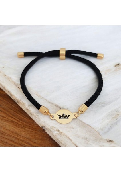 14 Ayar Plakalı Altın Yuvarlak Figürlü Kraliçe Bilekliği, Gençler ve Ergenler İçin Anlamlı ve Zarif Bir Hediye!