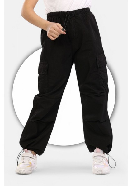 Paraşüt KUMAŞ-%100 Pamuk-Lastikli Stoperli- Kargo Cepli-Diz Katlama Detaylı-Kız Çocuk Pantolonu fiyatları