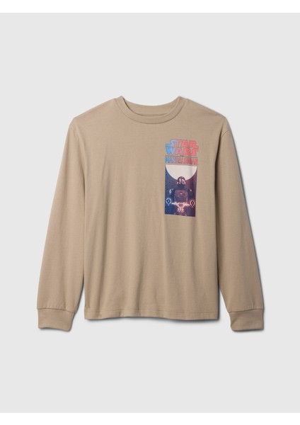 Erkek Çocuk Bej Star Wars Grafikli T-Shirt